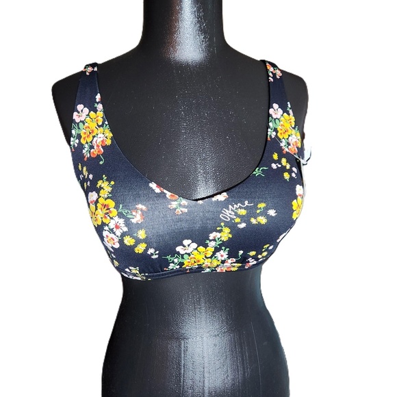 Aerie Black Floral Bralette Bra XS New With Tags - Picture 2 of 6